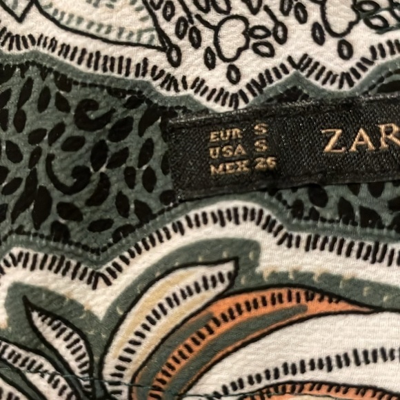 Zara Basic Loose Fit Wide Lag Paisley Pants - Picture 4 of 8